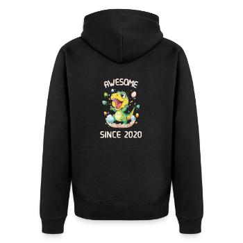 Kids Dinos Birthday Party | Awesome since 2020 - Unisex Premium Organic Zip Hoodie - black - Back - Nico (187cm)