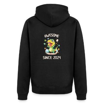 Kids Dinos Birthday Party | Awesome since 2024 - Unisex Premium Organic Zip Hoodie - black - Back - Nico (187cm)