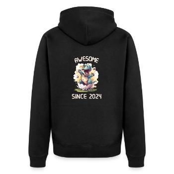 Kids Dinos Birthday Party | Awesome since 2024 - Unisex Premium Organic Zip Hoodie - black - Back - Nico (187cm)