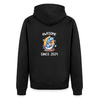 Fête d’anniversaire Dinos pour enfants | Génial depuis 2024 - Veste à capuche bio Premium Unisexe - noir - Dos - Nico (187cm)