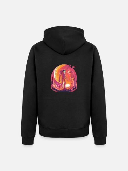Space Fantasy - Unisex Premium Organic Zip Hoodie - black
