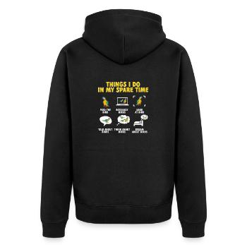 Gelbbrustara Papagei Blue And Yellow Macaw - Unisex Premium Bio Zip Hoodie - Schwarz - Hinten - Nico (187cm)