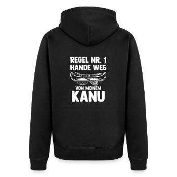 Schullehrer Lehrer - Unisex Premium Bio Zip Hoodie - Schwarz - Hinten - Nico (187cm)