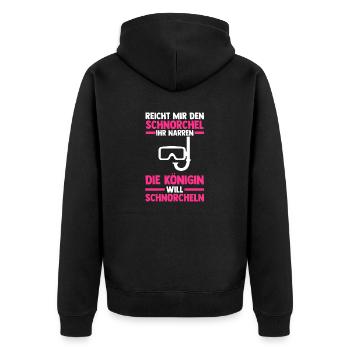 Schullehrer Lehrer - Unisex Premium Bio Zip Hoodie - Schwarz - Hinten - Nico (187cm)