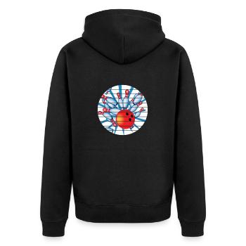 Bowling Bowling Club Skittles Bowler Bowling Club - Unisex Premium Organic Zip Hoodie - black - Back - Nico (187cm)