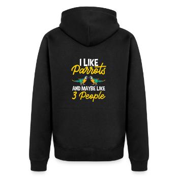 Gelbbrustara Papagei Blue And Yellow Macaw - Unisex Premium Bio Zip Hoodie - Schwarz - Hinten - Nico (187cm)