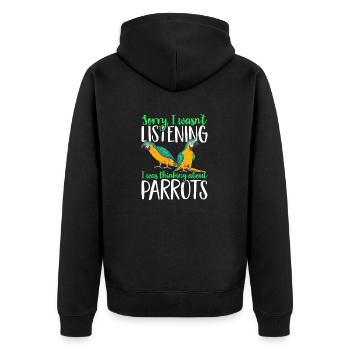 Gelbbrustara Papagei Blue And Yellow Macaw - Unisex Premium Bio Zip Hoodie - Schwarz - Hinten - Nico (187cm)
