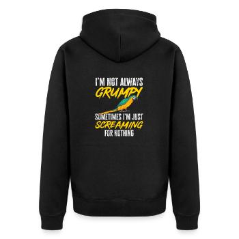 Yellow-breasted Macaw Parrot Blue And Yellow Macaw - Unisex Premium Organic Zip Hoodie - black - Back - Nico (187cm)