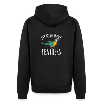 Gelbbrustara Papagei Blue And Yellow Macaw - Unisex Premium Bio Zip Hoodie - Schwarz - Hinten - Nico (187cm)