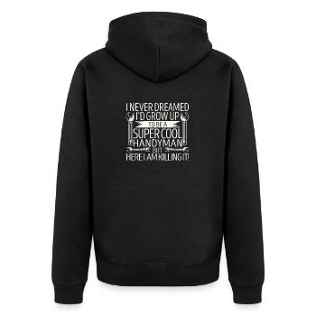Je n’ai jamais rêvé d’être un super cool - Veste à capuche bio Premium Unisexe - noir - Dos - Nico (187cm)