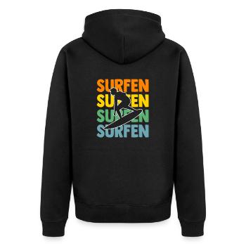 Schullehrerin Lehrerin - Unisex Premium Bio Zip Hoodie - Schwarz - Hinten - Nico (187cm)