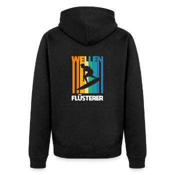 Schullehrerin Lehrerin - Unisex Premium Bio Zip Hoodie - Schwarz - Hinten - Nico (187cm)