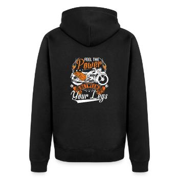 Drôle de moto hommes motard motard - Veste à capuche bio Premium Unisexe - noir - Dos - Nico (187cm)