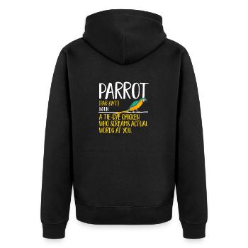 Gelbbrustara Papagei Blue And Yellow Macaw - Unisex Premium Bio Zip Hoodie - Schwarz - Hinten - Nico (187cm)