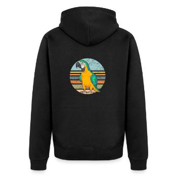 Yellow-breasted Macaw Parrot Blue And Yellow Macaw - Unisex Premium Organic Zip Hoodie - black - Back - Nico (187cm)