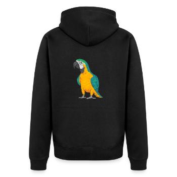 Yellow-breasted Macaw Parrot Blue And Yellow Macaw - Unisex Premium Organic Zip Hoodie - black - Back - Nico (187cm)