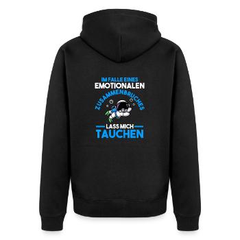 Schullehrer Lehrer - Unisex Premium Bio Zip Hoodie - Schwarz - Hinten - Nico (187cm)