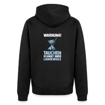 Schullehrer Lehrer - Unisex Premium Bio Zip Hoodie - Schwarz - Hinten - Nico (187cm)