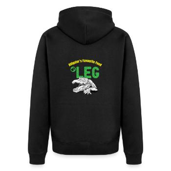 Lustiges Amputation und Beinprothesen - Unisex Premium Bio Zip Hoodie - Schwarz - Hinten - Nico (187cm)