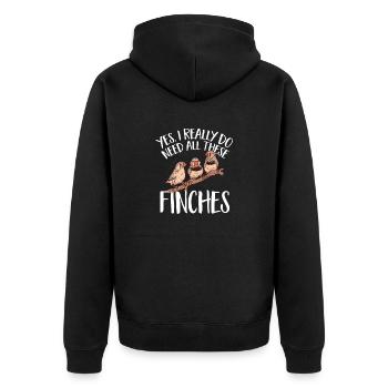 Zebrafinken Vogel Zebrafink - Unisex Premium Bio Zip Hoodie - Schwarz - Hinten - Nico (187cm)