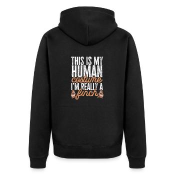 Zebrafinken Vogel Zebrafink - Unisex Premium Bio Zip Hoodie - Schwarz - Hinten - Nico (187cm)