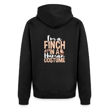 Zebrafinken Vogel Zebrafink - Unisex Premium Bio Zip Hoodie - Schwarz - Hinten - Nico (187cm)