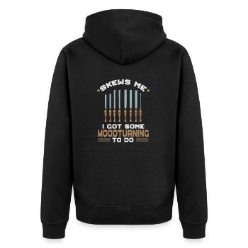 Turning Wood Lathe Lathe - Unisex Premium Organic Zip Hoodie - black - Back - Nico (187cm)