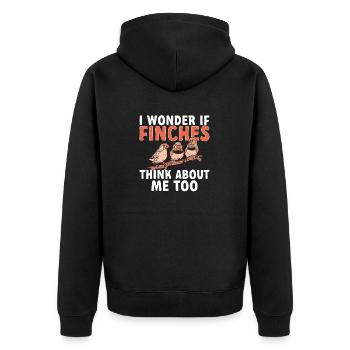 Zebrafinken Vogel Zebrafink - Unisex Premium Bio Zip Hoodie - Schwarz - Hinten - Nico (187cm)