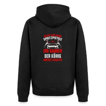 Lackierer Fahrzeuglackierer König Autolackierer - Unisex Premium Bio Zip Hoodie - Schwarz - Hinten - Nico (187cm)