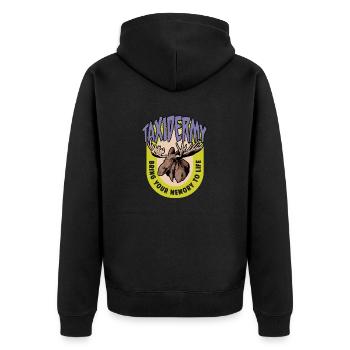 Lustiges Taxidermie und Tierpräparator Taxidermist - Unisex Premium Bio Zip Hoodie - Schwarz - Hinten - Nico (187cm)