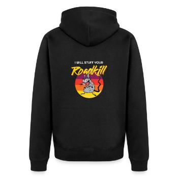 Lustiges Taxidermie und Tierpräparator Taxidermist - Unisex Premium Bio Zip Hoodie - Schwarz - Hinten - Nico (187cm)