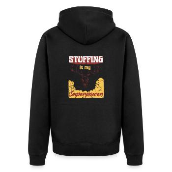 Lustiges Taxidermie und Tierpräparator Taxidermist - Unisex Premium Bio Zip Hoodie - Schwarz - Hinten - Nico (187cm)