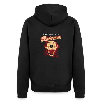 Lustiges Taxidermie und Tierpräparator Taxidermist - Unisex Premium Bio Zip Hoodie - Schwarz - Hinten - Nico (187cm)