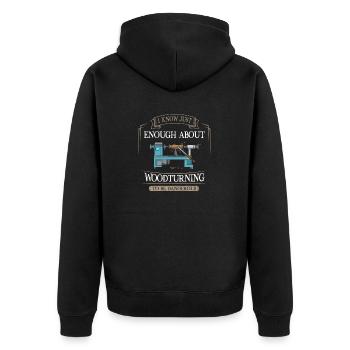 Tour à bois tournante - Veste à capuche bio Premium Unisexe - noir - Dos - Nico (187cm)