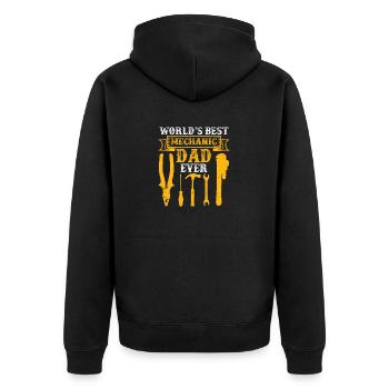 Weltbester Mechaniker-Vater aller Zeiten Stolzer - Unisex Premium Bio Zip Hoodie - Schwarz - Hinten - Nico (187cm)