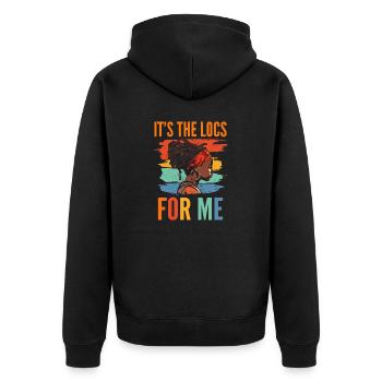 C’est The Locs For Me - Afro Hair Black American - Veste à capuche bio Premium Unisexe - noir - Dos - Nico (187cm)