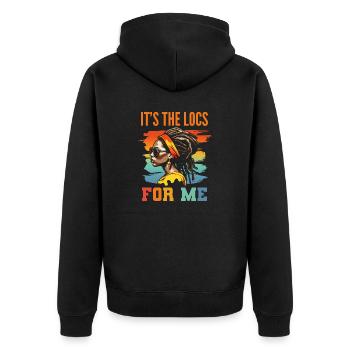 C’est The Locs For Me - Afro Hair Black American - Veste à capuche bio Premium Unisexe - noir - Dos - Nico (187cm)