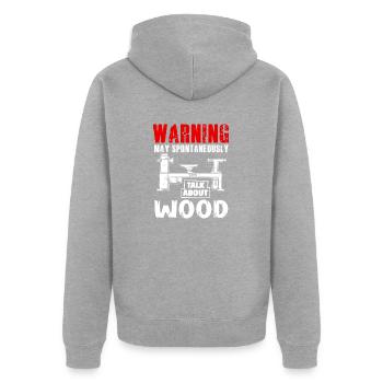 Woodturning Woodturning Wood Lathe Lathe - Unisex Premium Organic Zip Hoodie - heather grey - Back - Nico (187cm)