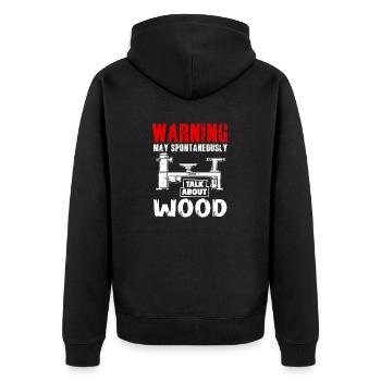 Woodturning Woodturning Wood Lathe Lathe - Unisex Premium Organic Zip Hoodie - black - Back - Nico (187cm)
