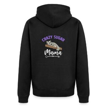 Short-headed glider Sugar Glider - Unisex Premium Organic Zip Hoodie - black - Back - Nico (187cm)