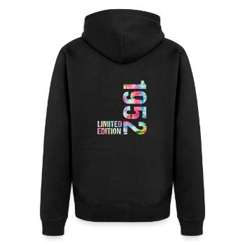 18 JAHRE 18. GEBURTSTAG LIMITED EDITION 1952 - Unisex Premium Bio Zip Hoodie - Schwarz - Hinten - Nico (187cm)