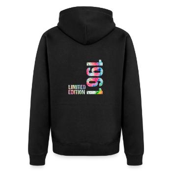 1961 - Unisex Premium Bio Zip Hoodie - Schwarz - Hinten - Nico (187cm)