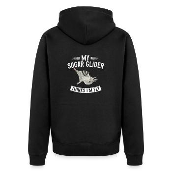 Short-headed glider Sugar Glider - Unisex Premium Organic Zip Hoodie - black - Back - Nico (187cm)