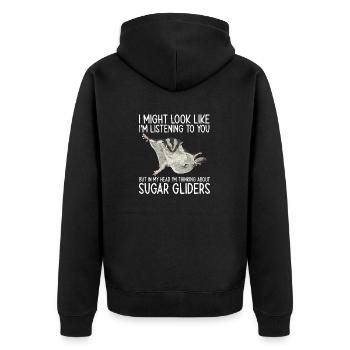 Short-headed glider Sugar Glider - Unisex Premium Organic Zip Hoodie - black - Back - Nico (187cm)