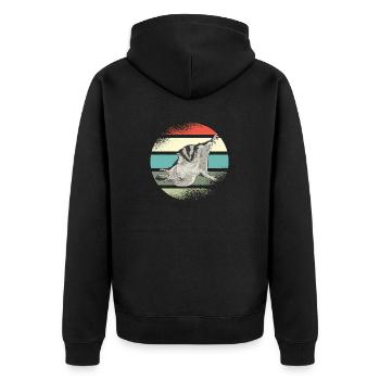 Short-headed glider Sugar Glider - Unisex Premium Organic Zip Hoodie - black - Back - Nico (187cm)