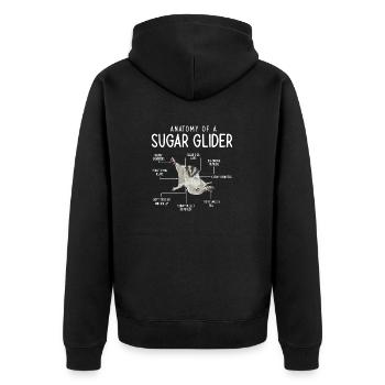 Short-headed glider Sugar Glider - Unisex Premium Organic Zip Hoodie - black - Back - Nico (187cm)