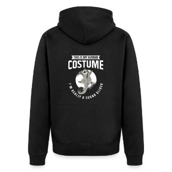 Short-headed glider Sugar Glider - Unisex Premium Organic Zip Hoodie - black - Back - Nico (187cm)