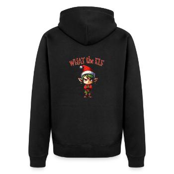 What the Elf - Niedlicher lustiger Elf für die Weihnachtszeit - Unisex Premium Bio Zip Hoodie - Schwarz - Hinten - Nico (187cm)