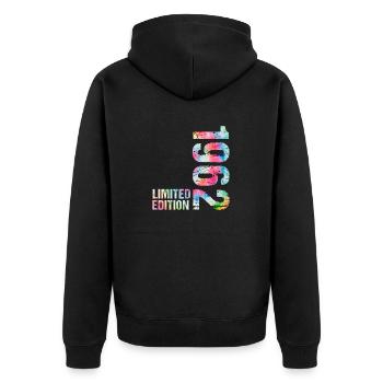 18 JAHRE 18. GEBURTSTAG LIMITED EDITION 1962 - Unisex Premium Bio Zip Hoodie - Schwarz - Hinten - Nico (187cm)