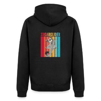 Short-headed glider Sugar Glider - Unisex Premium Organic Zip Hoodie - black - Back - Nico (187cm)